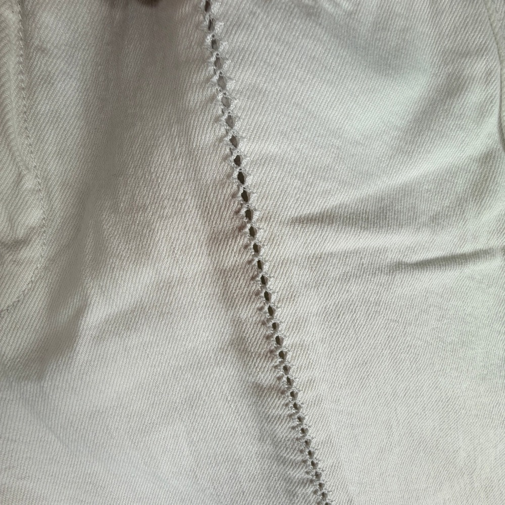Pilcro and the Letterpress White Wide Leg Jeans High Rise Ladder Stitch Size 27 - Picture 10 of 13